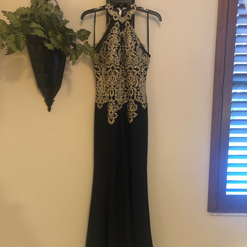 Black and gold dress